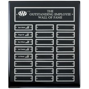 Ebony Perpetual Award Plaque Silver Engraved - 24 Nameplate