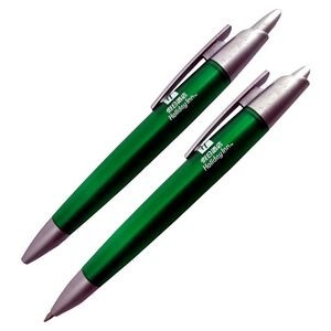 Custom Ballpoint Wide Body Pen - Green/Silver