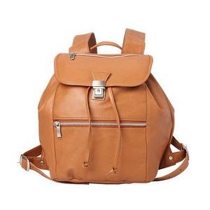Double Compartment Leather Backpack
