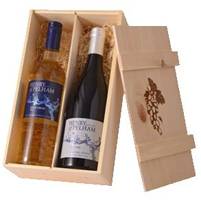7" x 13" - Wood Wine Box - Inset Lid