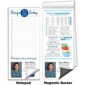 3 1/2"x8" Full-Color Magnetic Notepads - Kitchen Equivalents