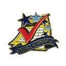 Bright Gold Educational Perfect Attendance Lapel Pin (1-1/8")