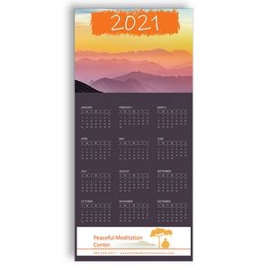 Z-Fold Personalized Greeting Calendar - Mountain Sunset