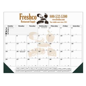 12 Month Desk Calendar | 22" x 17" | 1 Imprint Area | Black Calendar Color