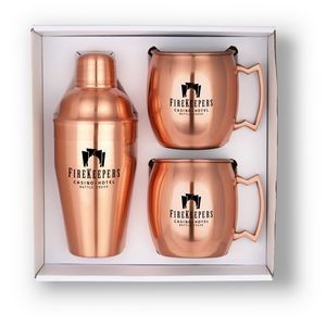 Cocktail Shaker & Mule Mug Gift Set (Copper)