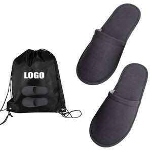 Closed Strap Charcoal Gray Travel Slipper w/Backpack
