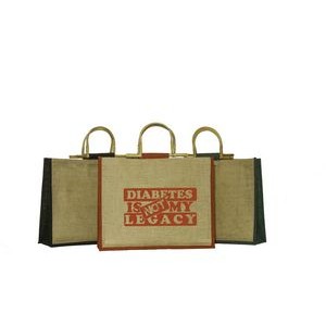 All Natural Jute Bag with Cane Handles