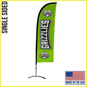 10ft Single Sided Premium Straight Flag with Black X Base - Made in the USA