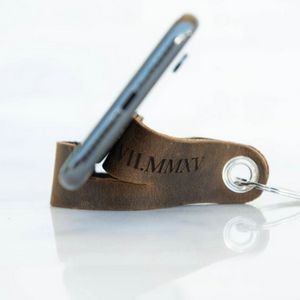 Cell Phone Stand Leather Keyring