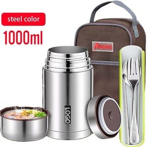 34 oz Insulated stainless steel lunch box with bag set