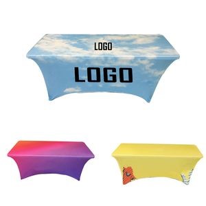 Custom Square Highly Stretchable Fabric Exhibition Tablecloth (30''x30''x96'')