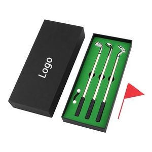 Mini Desktop Golf Ball Gift Set With Putting Green & 3 Golf Clubs Pens & 2 Balls & Flag 9 1/2"x4"