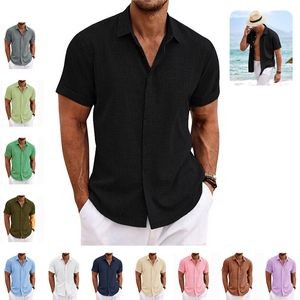 Men's Linen Shirts Short Sleeve Casual Shirts
