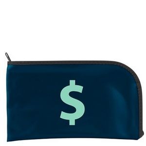 10½"x5½" Laminated Nylon Curved Zipper Bank Bag