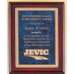 Rosewood Stained Airflyte Plaque w/ Ruby Marble Plate (9"x12")