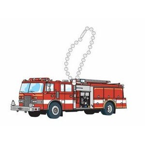 Fire Truck Promotional Line Key Chain w/ Black Back (2 Square Inch)