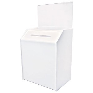 Large White Ballot Box (8.5"x15"x6")