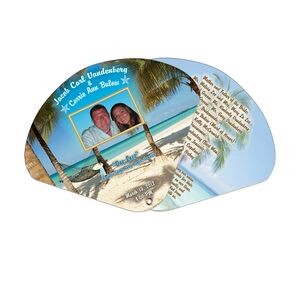 Wedding Two Part Expandable Hand Fan w/Decorated Edge Full Color