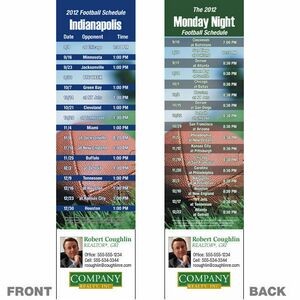 Indianapolis Pro Football Schedule Bookmark (2 1/4"x8 1/2")