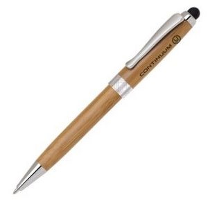 Chrome Trim Bamboo Stylus & Ballpoint Pen