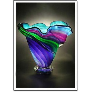 Mystic Tidepool Art Glass Vase w/o Marble Base