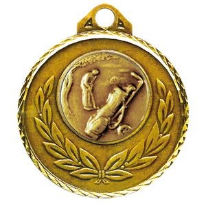 Stock Diamond Wreath 2" Medal -Golf