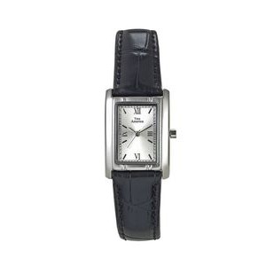 Time America Women's Tank Style Leather Strap Watch