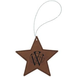 Dark Brown Leatherette Star Ornament
