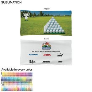 Golf Caddie Tournament Towel in Microfiber Dri-Lite Terry, 22"x44", Sublimated Edge to Edge 2 sides
