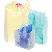 Clear Frosted Bag w/Soft Loop Handle (8"x5"x7 1/2")