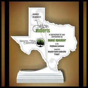 11" Texas White Budget Acrylic Award