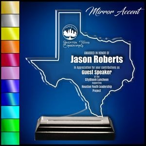 9" Texas Clear Acrylic Award with Mirror Accent