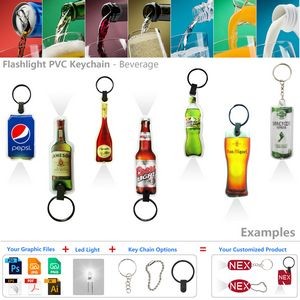 Various Beverage Keychain LED Flashlight