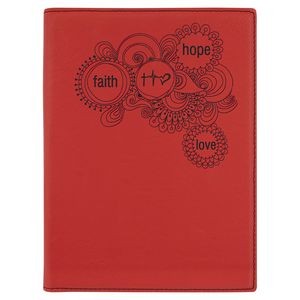 Portfolio with Notepad, Red Faux Leather, 7" x 9"