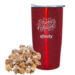 Promo Revolution - 20 Oz. Straight Tumbler w/Plastic Liner Gift Set w/Hot Chocolate Pepp Popcorn