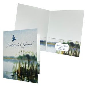 9"x12" Soft-Touch 4CP Printed 2-Pocket Folder w/Square Corners