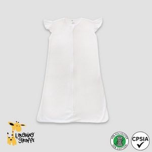 Baby Flutter Sleeve Sleep Sack White 65% Polyester 35% Cotton- Laughing Giraffe®