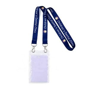 5/8" Double ended Full Color Lanyards with Plastic badge holder