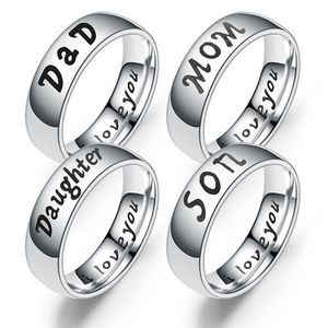 Titantion Stainless Steel Statement Rings I Love You Letter Finger Ring Stacking Band Ring