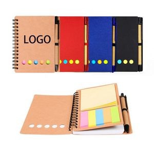 Eco Coil Notebook W/Pen & Sticky Notes