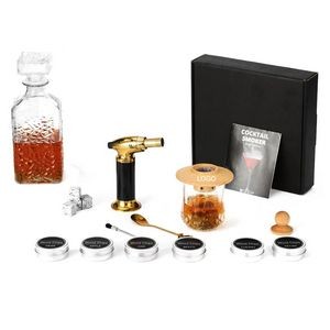 Artisanal Wooden Cocktail Smoker Kit with Handheld Torch
