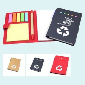 Petite Green Notepad with Pen and Reminder Labels