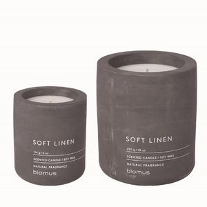 blomus FRAGA Soft Linen Candle Set in Concrete Container