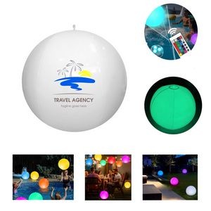 16'' PVC Inflatable 16 Color Light-Up Beach Ball with Remote