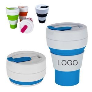 Collapsible Silicone Travel Mug Straw Cup