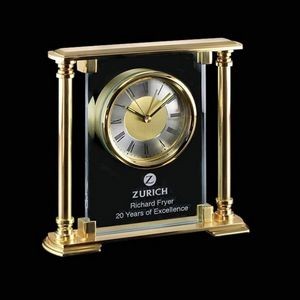 Parkington Mantle Clock - 7¼" Brass/Glass