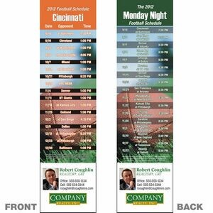 Cincinnati Pro Football Schedule Bookmark (2 1/4"x8 1/2")