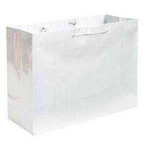 White Gloss Eurotote Bag (13"x5"x10")