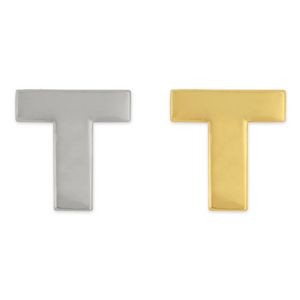 Letter "T" Lapel Pin - Gold or Silver