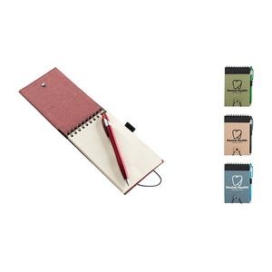 Colored Cardboard Spiral Bound Jotter with Pen
